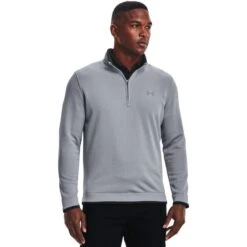 Under Armour UA Men's Storm SweaterFleece ½ Zip - Steel / White -Every Golf Day Store 1359971 035 FC