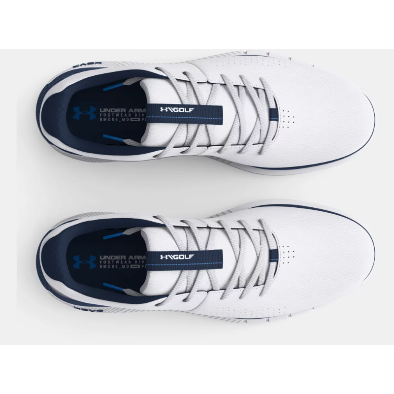 Under Armour Men's UA HOVR Fade 2 SL Spikeless Golf Shoes - White/Academy 7 Under Armour Men's UA HOVR Fade 2 SL Spikeless Golf Shoes - White/Academy - Image 5