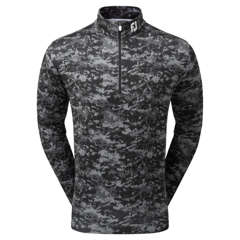 FootJoy Cloud Camo Print Chill Out Pullover - Black 3 FootJoy Cloud Camo Print Chill Out Pullover - Black