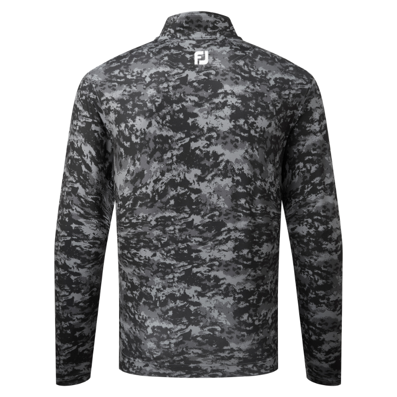 FootJoy Cloud Camo Print Chill Out Pullover - Black 4 FootJoy Cloud Camo Print Chill Out Pullover - Black - Image 2