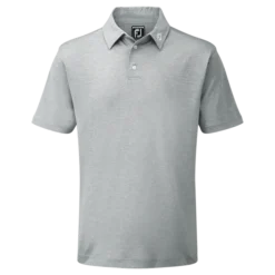 FootJoy Stretch Pique Solid Colour Athletic Fit Golf Shirt - Heather Grey