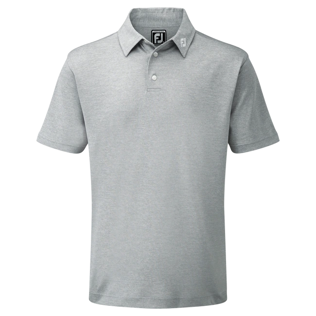 FootJoy Stretch Pique Solid Colour Athletic Fit Golf Shirt - Heather Grey 3 FootJoy Stretch Pique Solid Colour Athletic Fit Golf Shirt - Heather Grey