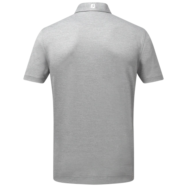 FootJoy Stretch Pique Solid Colour Athletic Fit Golf Shirt - Heather Grey 4 FootJoy Stretch Pique Solid Colour Athletic Fit Golf Shirt - Heather Grey - Image 2