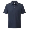 FootJoy Stretch Pique Solid Colour Athletic Fit Golf Shirt - Navy