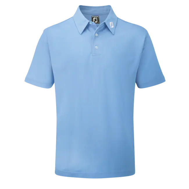 FootJoy Stretch Pique Solid Colour Athletic Fit Golf Shirt - Ocean 3 FootJoy Stretch Pique Solid Colour Athletic Fit Golf Shirt - Ocean