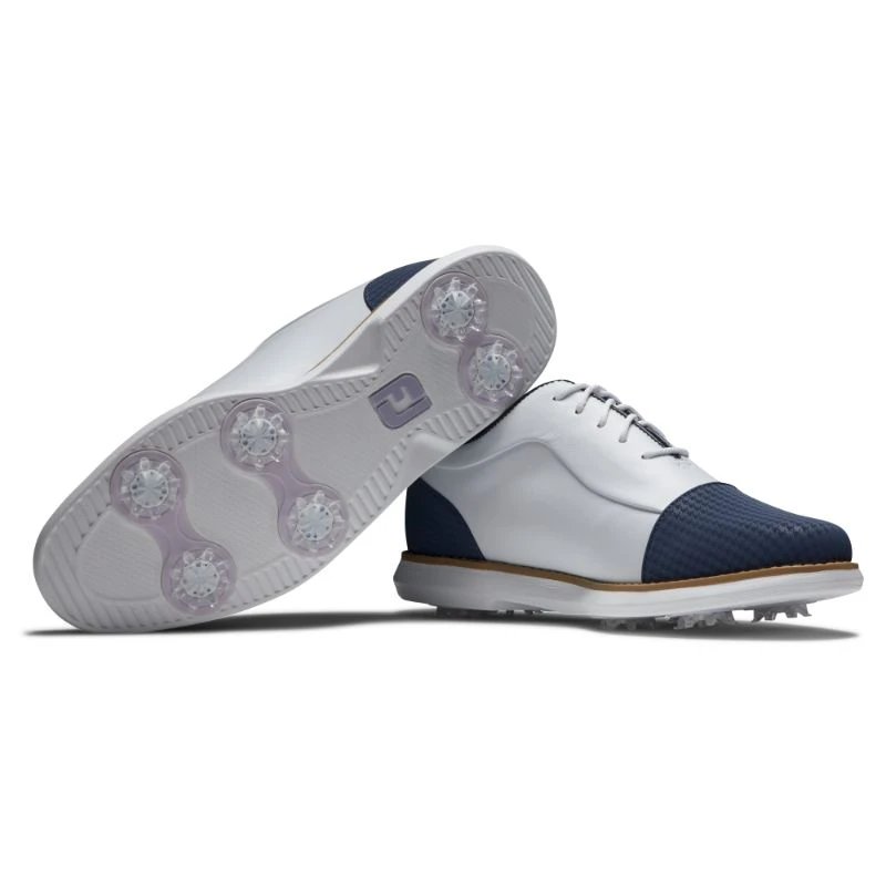 FootJoy Ladies FJ Traditions Golf Shoes - White/Navy 8 FootJoy Ladies FJ Traditions Golf Shoes - White/Navy - Image 6