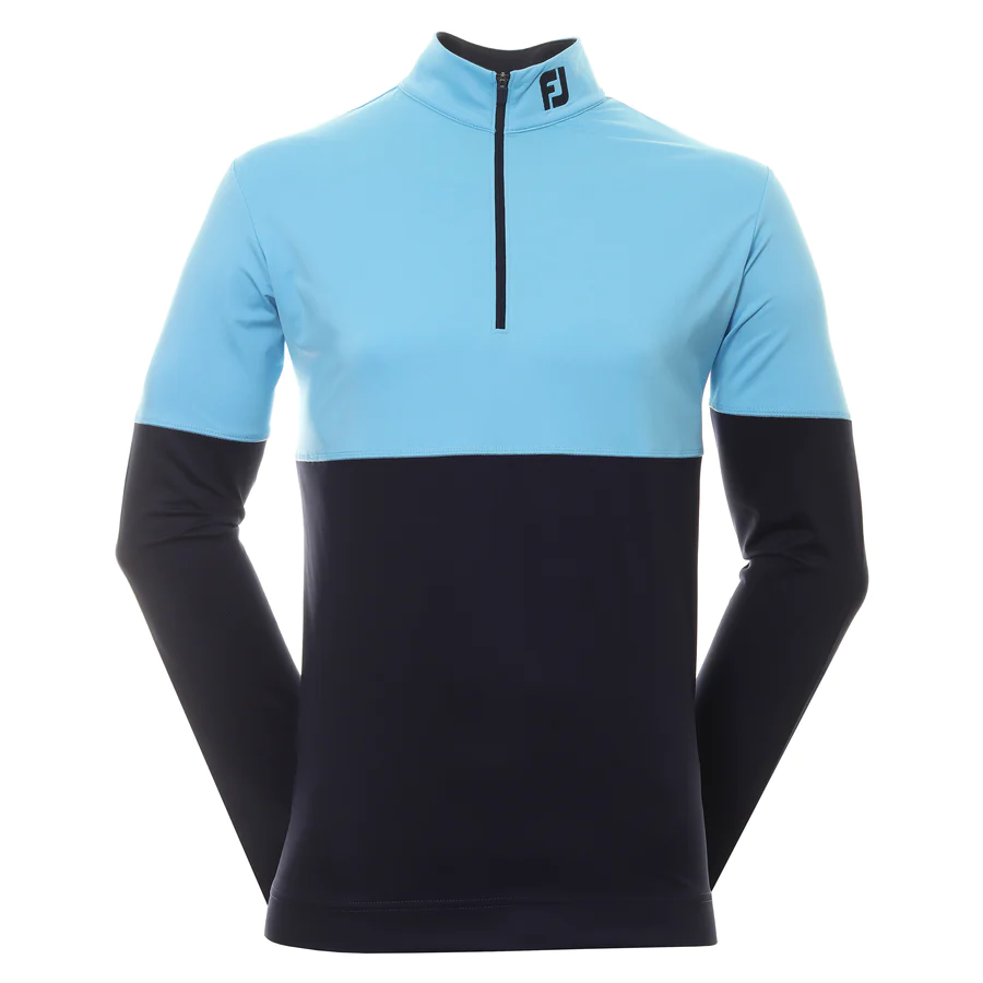 FootJoy Colour Block Chill Out Pullover - Blue/Navy 3 FootJoy Colour Block Chill Out Pullover - Blue/Navy