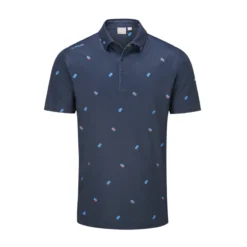 Ping Two Tone Golf Polo Shirt - Navy/Poppy