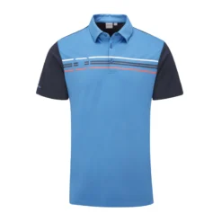 Ping Morten Golf Polo Shirt - Danube/Navy Multi