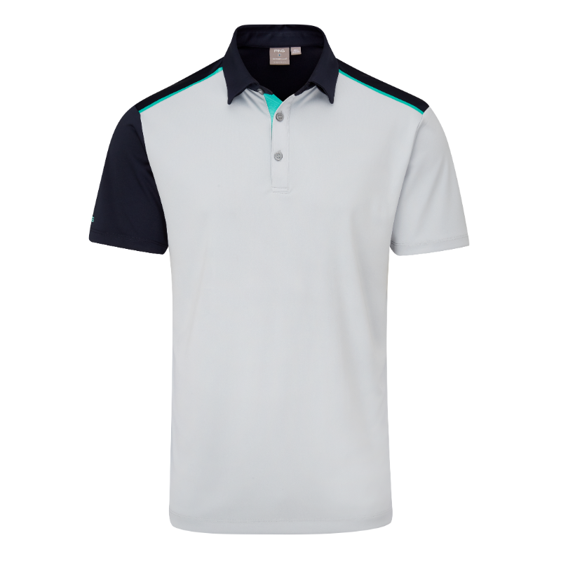 Ping Mack Golf Polo Shirt - Pearl Grey/Navy 3 Ping Mack Golf Polo Shirt - Pearl Grey/Navy