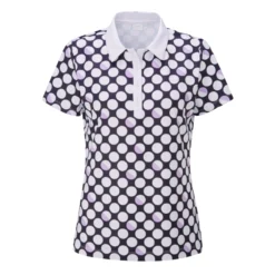 Ping Ladies Iona Short Sleeve Polo Shirt - Black/Multi