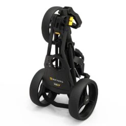 PowaKaddy Twinline 5 Golf Push Trolley - Black -Every Golf Day Store Powakaddy TL5 Black Folded Angled Max Quality