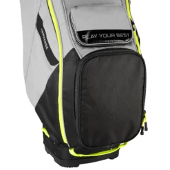 PING Traverse Golf Cart Bag - Black/Iron/Neon Yellow -Every Golf Day Store Traverse Black Iron Neon Yellow Bottom Pocket