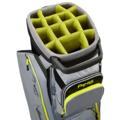 PING Traverse Golf Cart Bag - Black/Iron/Neon Yellow -Every Golf Day Store Traverse Black Iron Neon Yellow Top Divider
