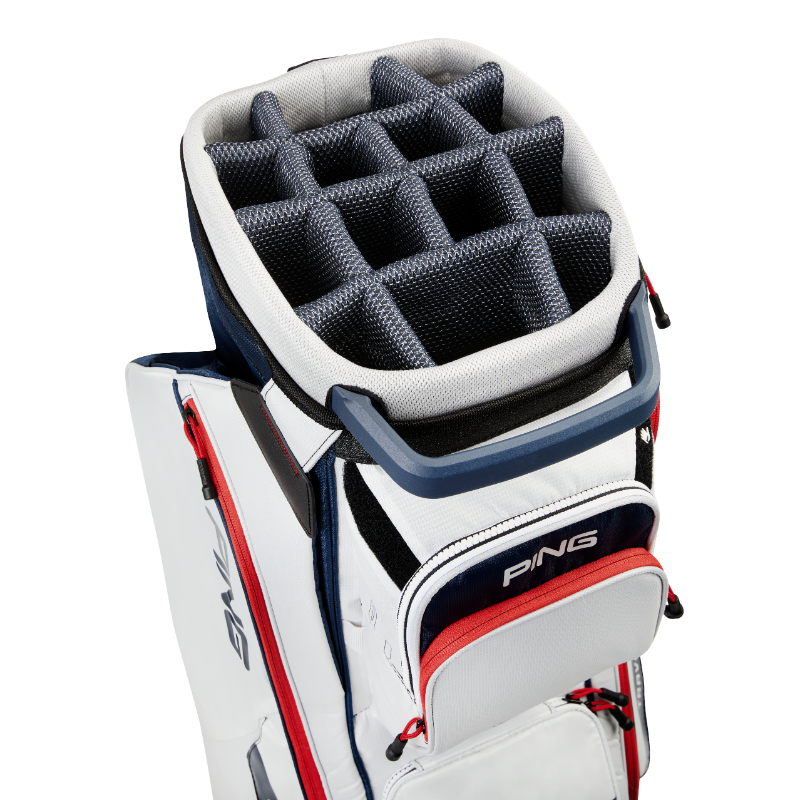 PING Traverse Golf Cart Bag - Platinum/Navy/Red 3 PING Traverse Golf Cart Bag - Platinum/Navy/Red - Image 2