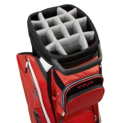 PING Traverse Golf Cart Bag - Red/Black/White 9 PING Traverse Golf Cart Bag - Red/Black/White -Every Golf Day Store Traverse Red Black White Top Divider