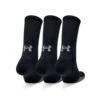 Under Armour UA HeatGear® Crew Socks 3pk - Black -Every Golf Day Store UA Socks 1346751 001