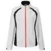 Ping Ladies Freda Waterproof Golf Jacket - White/Black/Flame